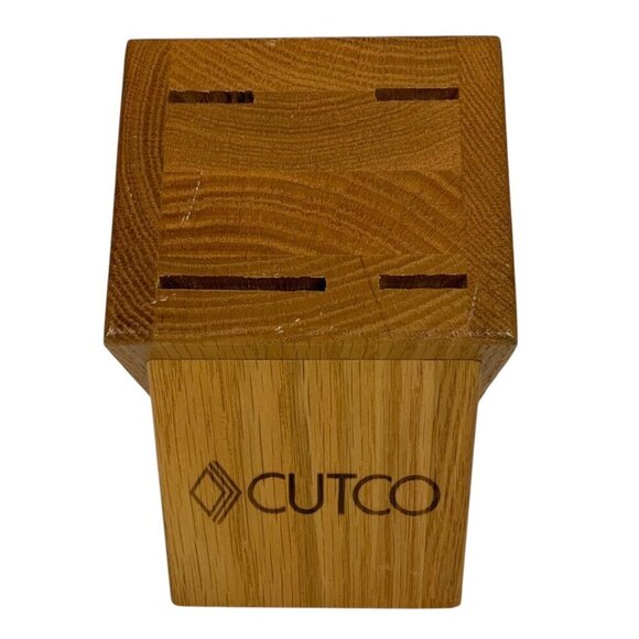 Cutco Honey Oak Wood 4-Slot Knife Block Kitchen Storage Organizer Made in USA - Picture 2 of 7